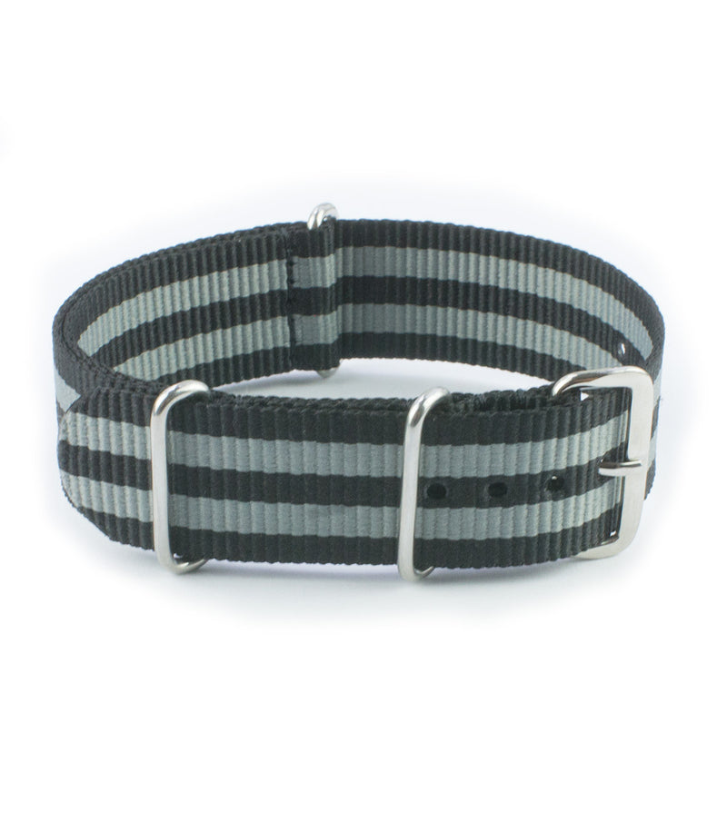 schwarz-weißes NATO Uhrenarmband