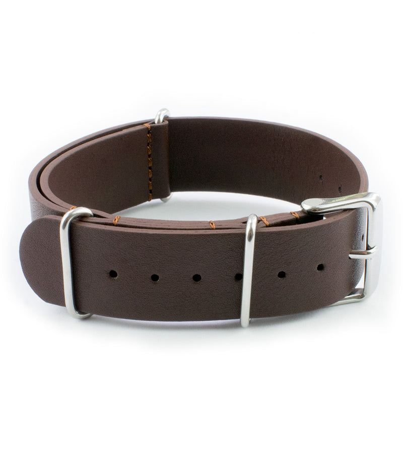 braunes NATO Uhrenarmband aus Leder